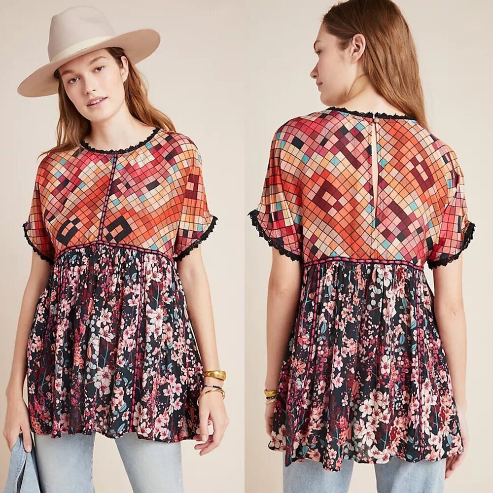 Anthropologie Sidonie Embroidered Swing Tunic Size S